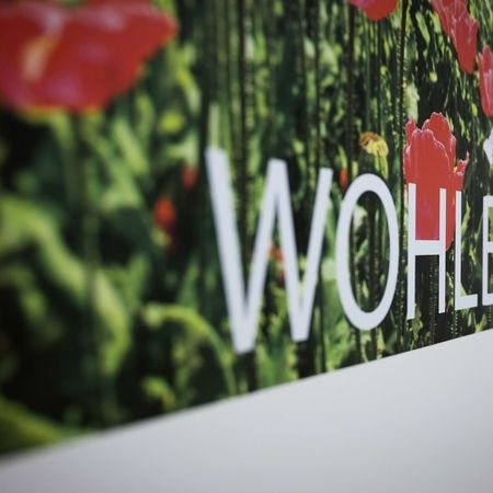 Plakat mit dem Wort Wohlbefinden